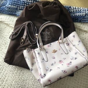 Coach floral print medium purse (w/ a strap)